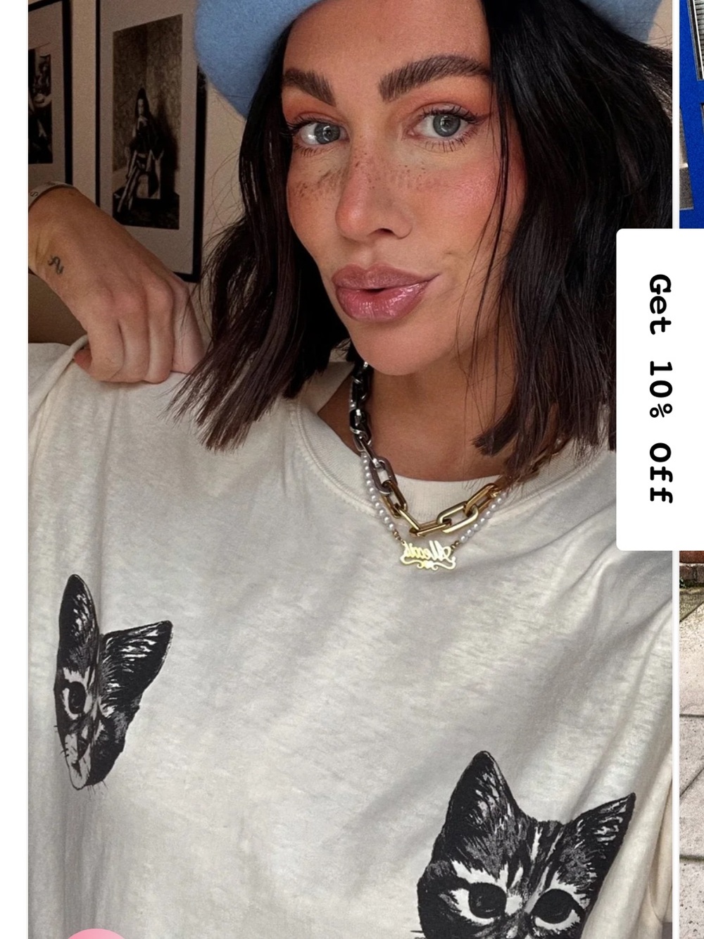 Dressed in LALA Cream Tee with Black Cat Prints - Picture 2 of 13